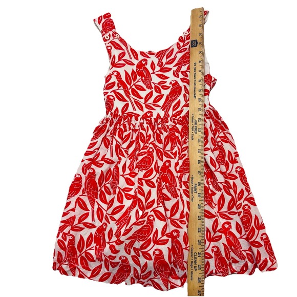 Mini Boden Cross-Back Dress 6-7Y Birds Beach Red White 100% Cotton Twirl Party - Picture 6 of 10